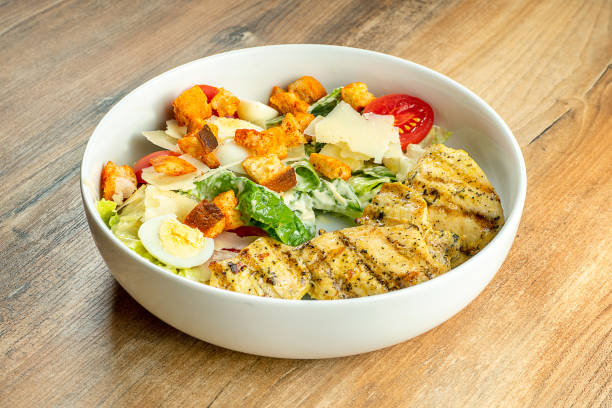 Vegan Caesar Salad With BBQ Sweet Potato Croutons